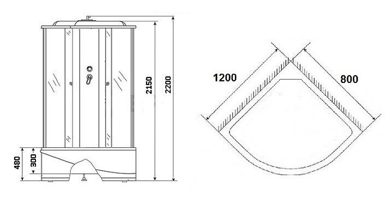 Душевая кабина Niagara Ultra NG-214-01RN 120x80 R