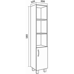 Шкаф пенал Grossman Флай 30 R 303002