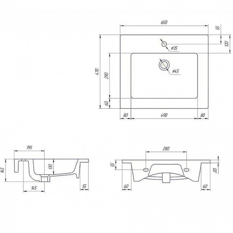 Раковина Grossman Kirovit Оскар 65 У18296