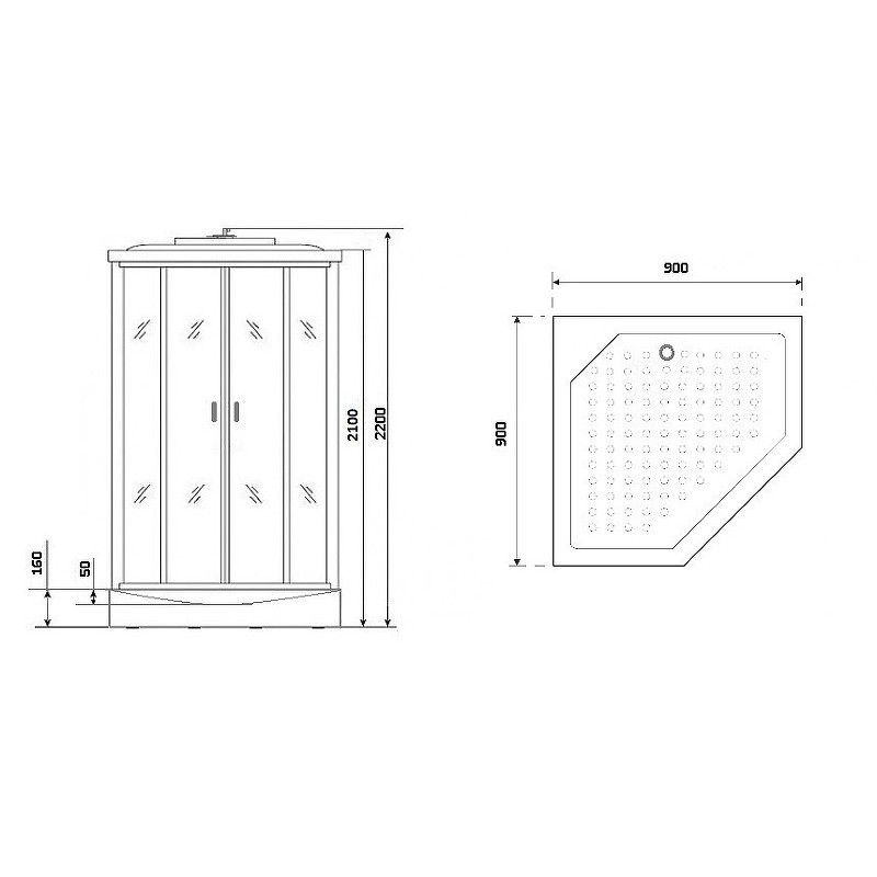Душевая кабина Niagara Premium 90x90 NG-6001-01GD
