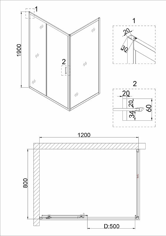 Душевой уголок Niagara Nova 120х80 NG-42-12AG-A80G