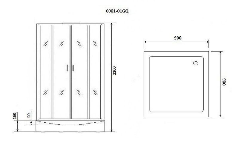 Душевая кабина Niagara Premium 90x90 NG-6001-01GQ