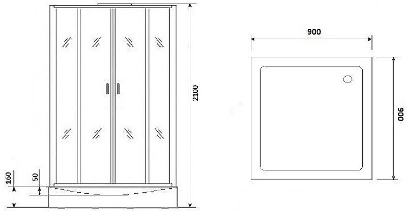 Душевая кабина Niagara Premium 90x90 NG-6001-01Q