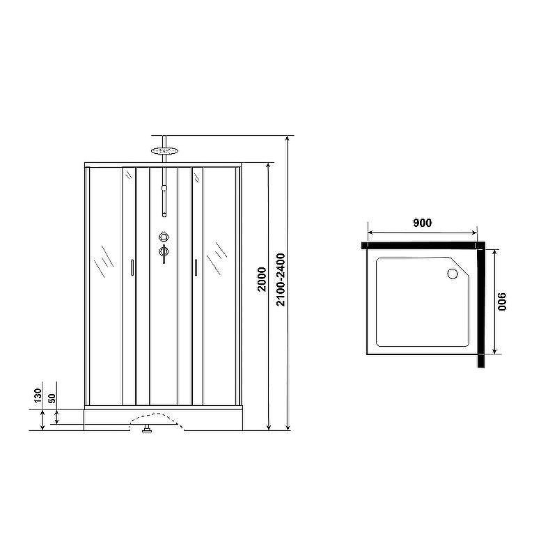 Душевая кабина Niagara Classic 90х90 NG-1101-14BKTG