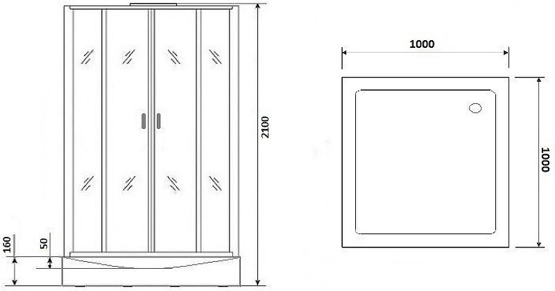 Душевая кабина Niagara Premium 100x100 NG-6002-01Q