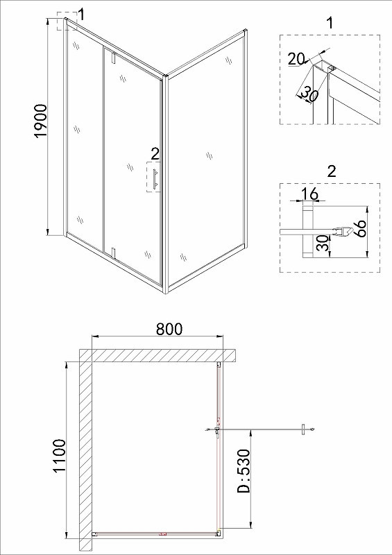 Душевой уголок Niagara Nova 110х80 NG-43-11AG-A80G