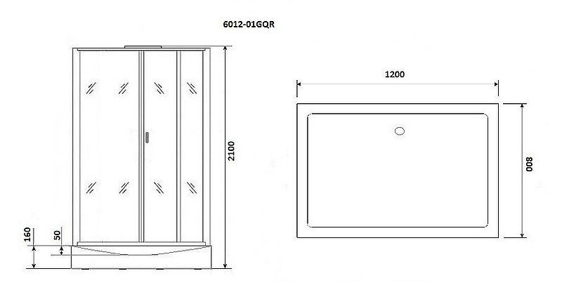 Душевая кабина Niagara Premium 120x80 NG-6012-01GQR