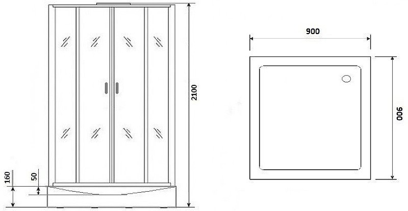 Душевая кабина Niagara Premium 90x90 NG-6901-01Q Black