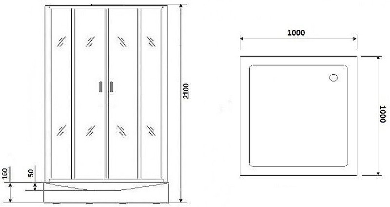 Душевая кабина Niagara Premium 100x100 NG-6902-01Q Black