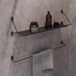 Металлическая полка Niagara Nova 100 NG1020B с полотенцедержателем