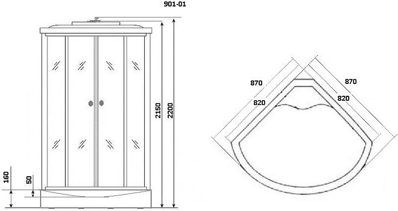 Душевая кабина Niagara Ultra 90x90 NG-901-01