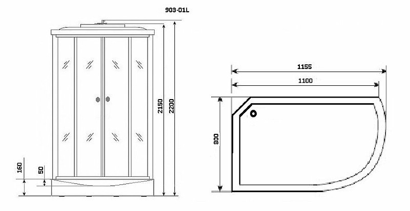 Душевая кабина Niagara Ultra NG-903-01L 120x80