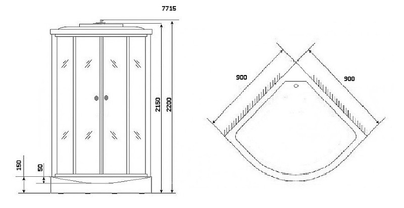 Душевая кабина Niagara Luxe NG-7715W 90x90
