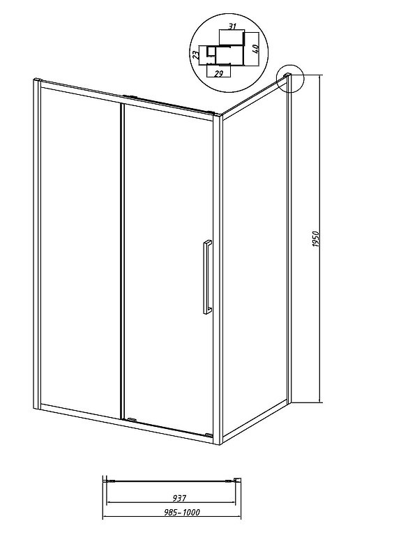 Душевая стенка Grossman Cosmo 100 200.K33.02.100.42.00