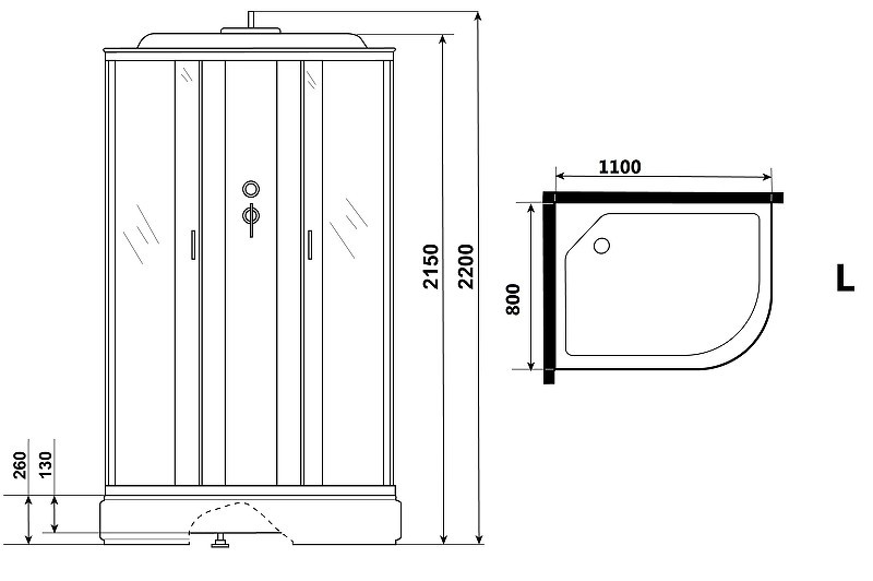 Душевая кабина Niagara Classic 110х80 L NG-33184-14LP