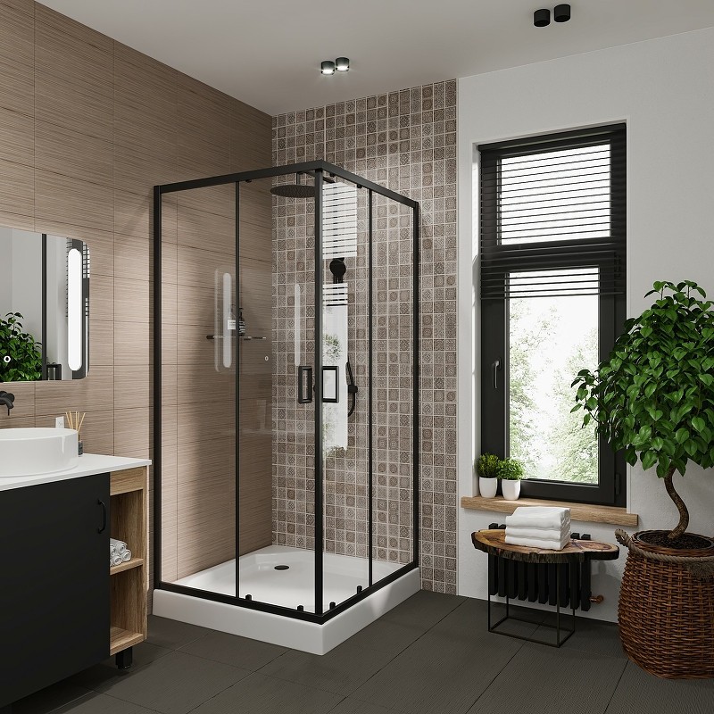 Душевой уголок Niagara Nova NG-6808-08 BLACK 90х90
