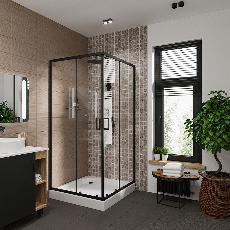 Душевой уголок Niagara Nova NG-6809-08 BLACK 100х100