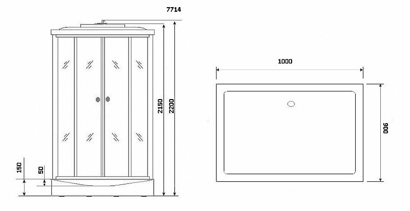 Душевая кабина Niagara Luxe NG-7714W 100x90
