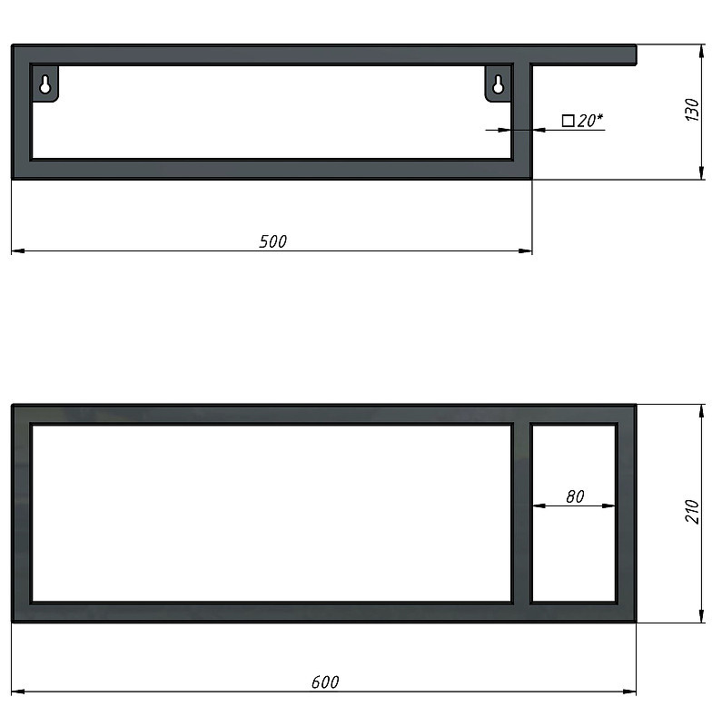 Консоль под раковину Grossman Метрис 50 R 105002