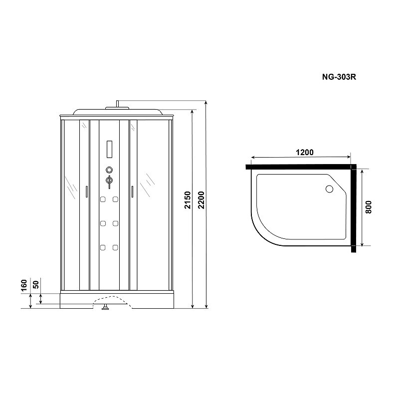 Душевая кабина Niagara Ultra 120x80 R NG-303-01R
