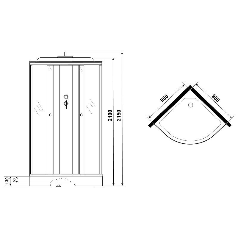 Душевая кабина Niagara Eco 90x90 NG-4501-14BLACK