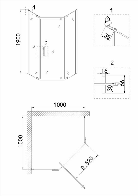 Душевой уголок Niagara Nova 100х100 NG-6434-08 GOLD
