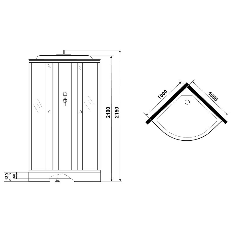 Душевая кабина Niagara Eco 100x100 NG-4502-14BLACK