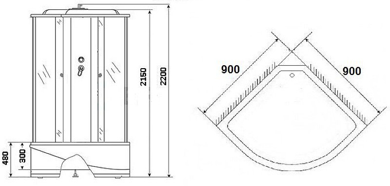 Душевая кабина Niagara Ultra 90х90 NG-211-01N
