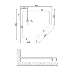Акриловый поддон для душа Niagara Nova 90x90 NG-90-90D RUS