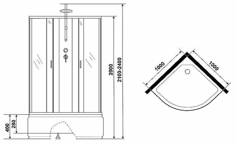 Душевая кабина Niagara Classic 100х100 NG-6709-14BKT
