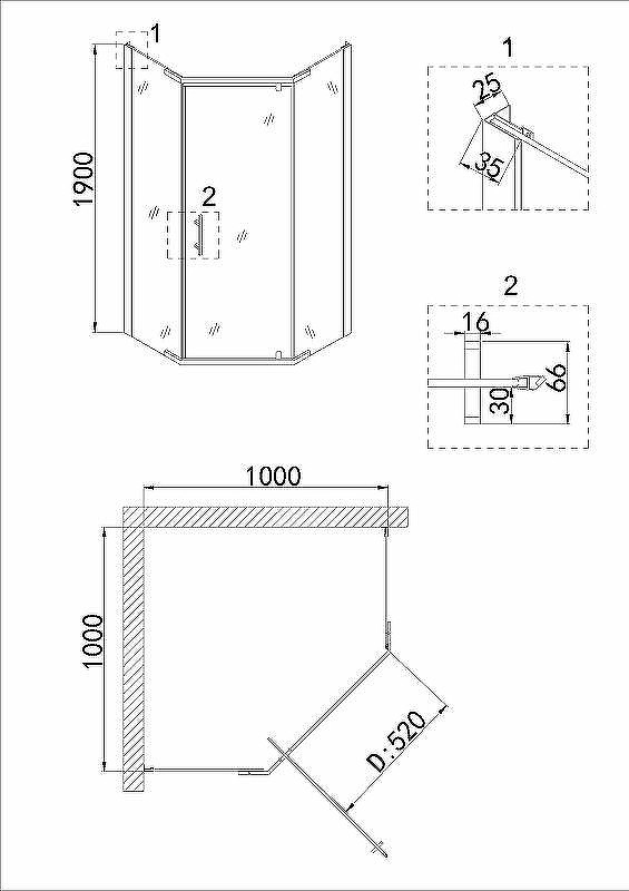 Душевой уголок Niagara Nova 100х100 NG-6834-08 BLACK