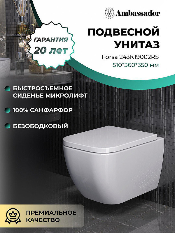 Унитаз Ambassador Forsa 243K19002RS подвесной