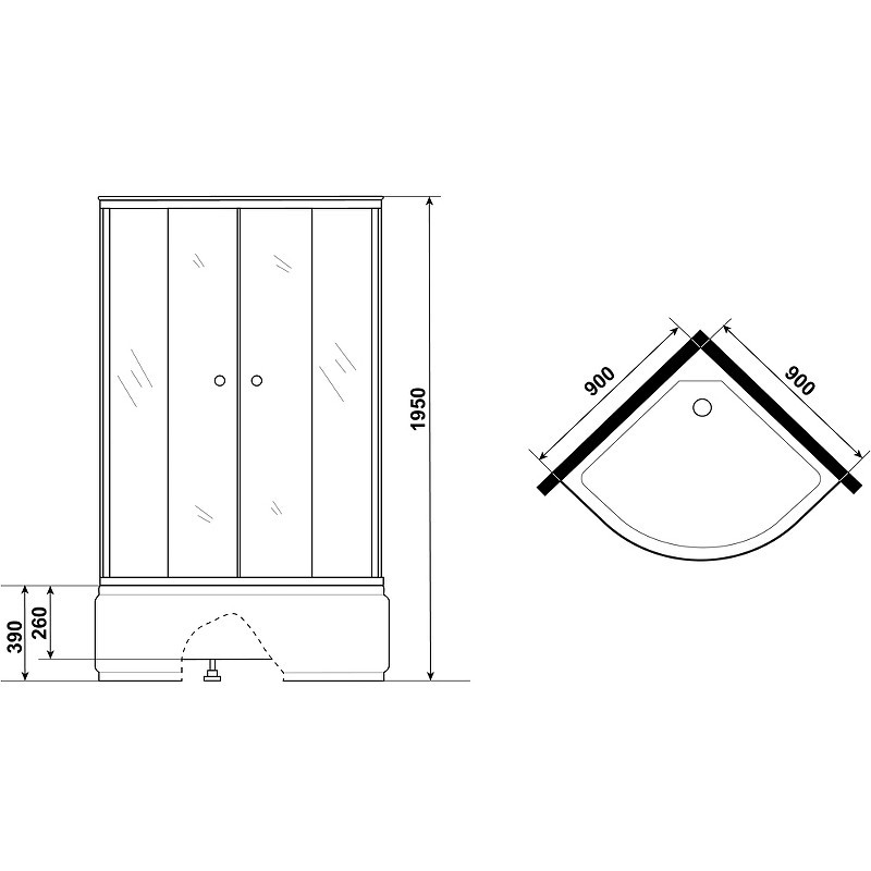 Душевой уголок Niagara Eco 90x90 NG-006-14N
