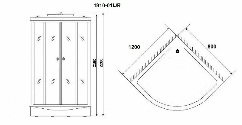 Душевая кабина Niagara Ultra NG-1910-01R 120x80