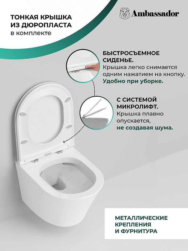 Унитаз Ambassador Ritz 233K19004RS подвесной