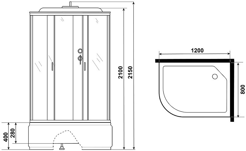 Душевая кабина Niagara Classic NG-2510-14R 120x80