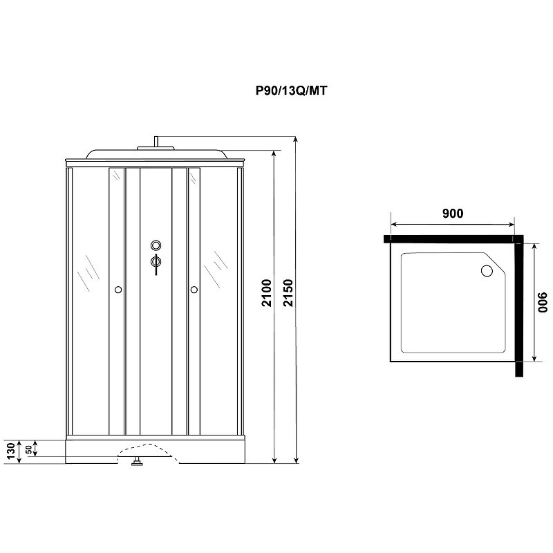 Душевая кабина Niagara Promo 90x90 P90/13Q/MT