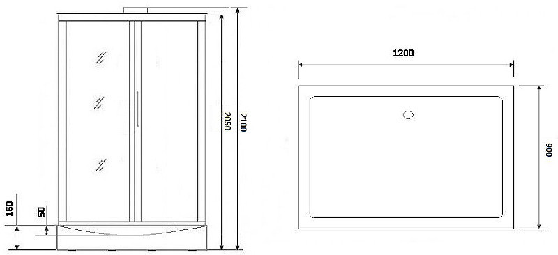 Душевая кабина Niagara Luxe NG-7711GBK 120x90