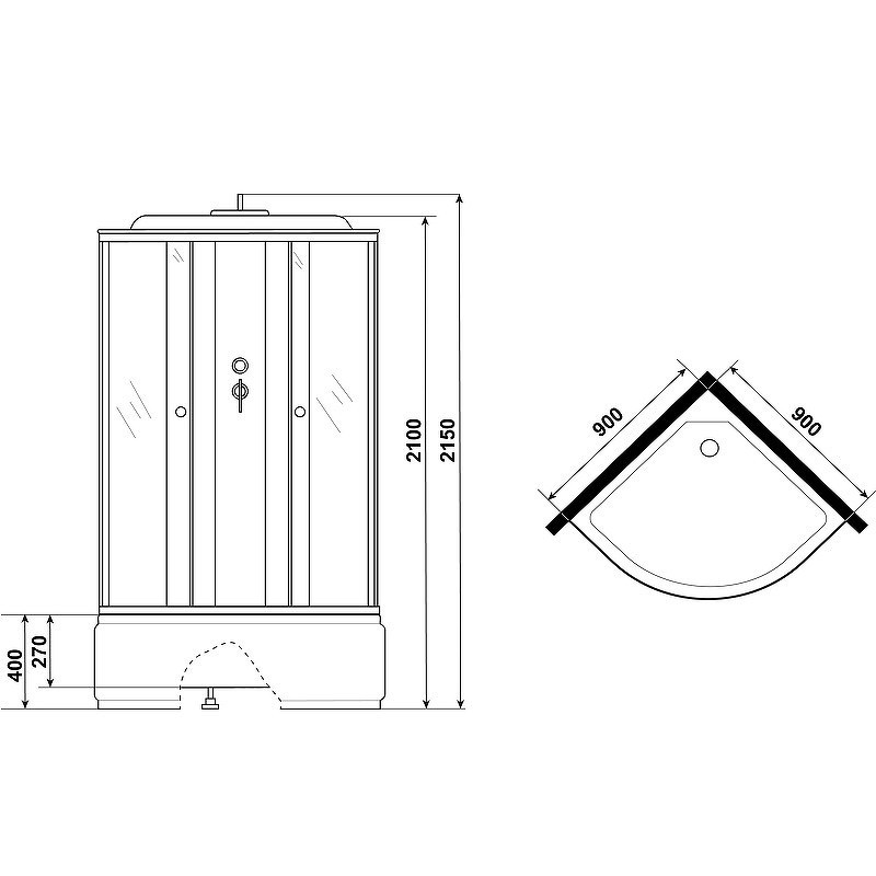Душевая кабина Niagara Eco 90x90 E90/40/TN