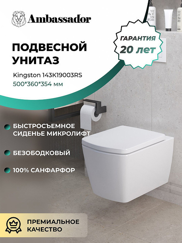 Унитаз Ambassador Kingston 143K19003RS подвесной