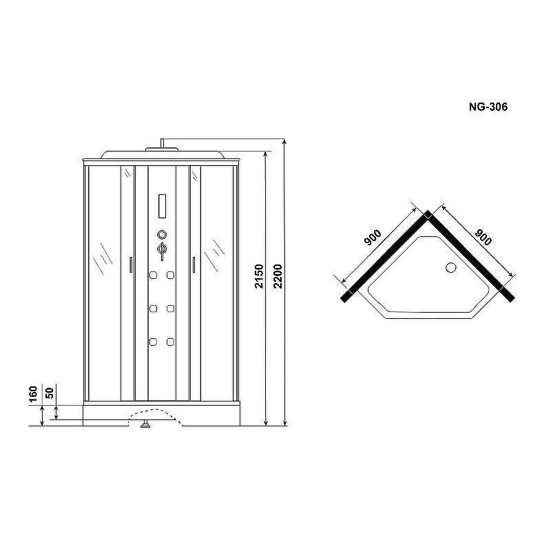Душевая кабина Niagara Ultra 90x90 NG-306-01