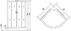 Душевая кабина Niagara Luxe NG-7715GBK 90x90