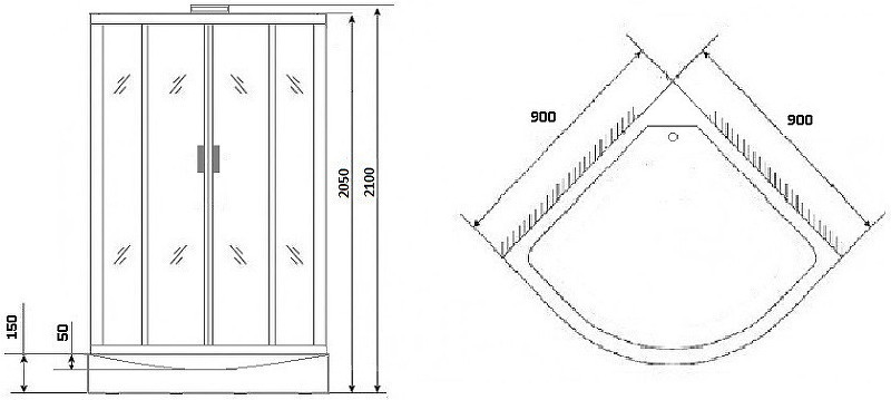 Душевая кабина Niagara Luxe NG-7715GBK 90x90