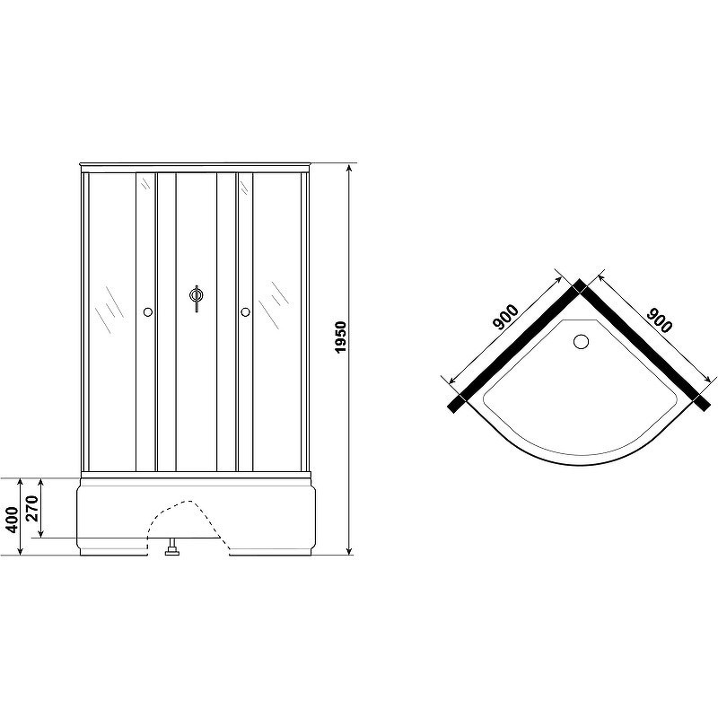 Душевая кабина Niagara Eco 90x90 E90/40/TN/BK