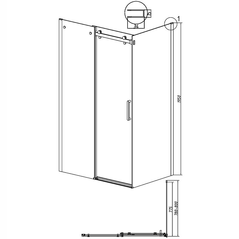 Душевая стенка Grossman Classic 80 200.K33.04.80.21.00