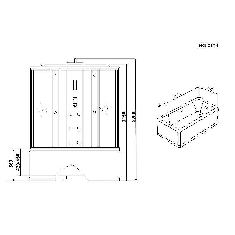 Душевая кабина Niagara Ultra 170x75 NG-3170-01