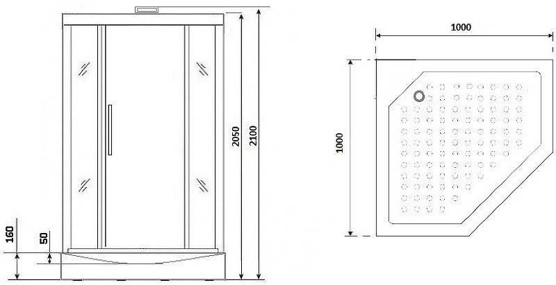 Душевая кабина Niagara Luxe NG-7717GBK 100x100