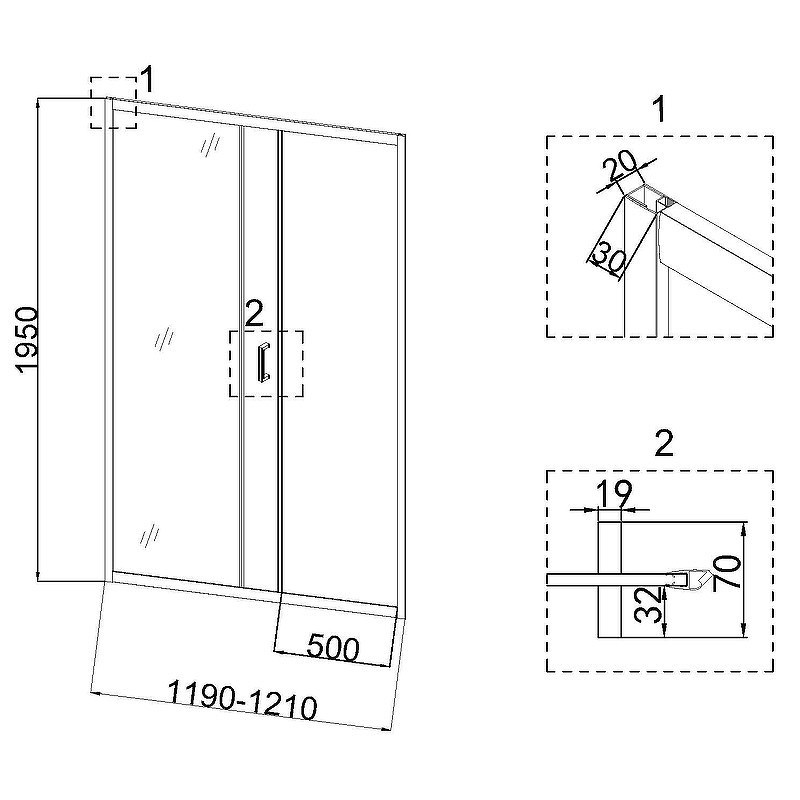 Душевая дверь Niagara Nova 120 NG-42-12AG