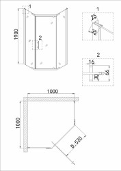 Душевой уголок Niagara Nova 100х100 NG-6634-08