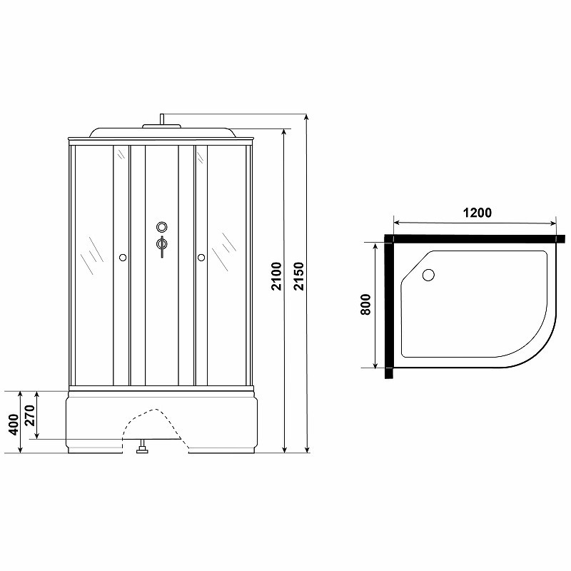 Душевая кабина Niagara Eco 120x80 L E120/80/40L/MT